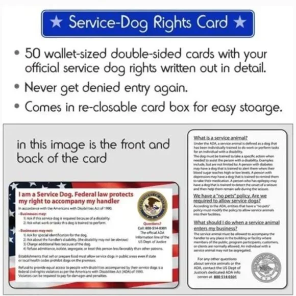 Service Dog Puppy Vest ID Tag 50 ADA Info Card Harness Leash Collar EXTRA LARGE